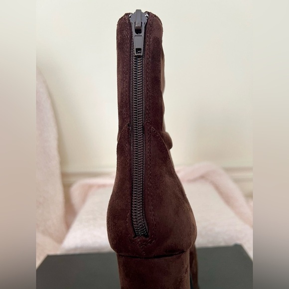 NIB Dolls Kill Current Mood Simmer Down Platform Boots faux Suede Back Zipper - Picture 7 of 15